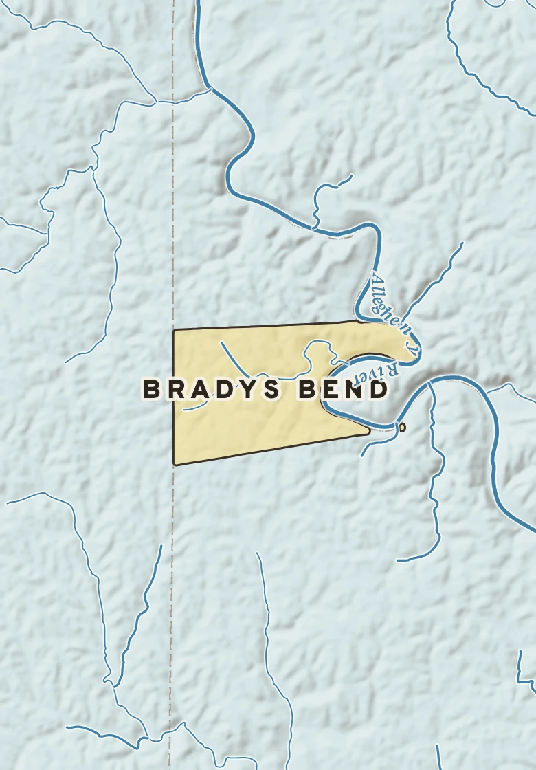 Atlas plate of Bradys Bend, Pennsylvania.