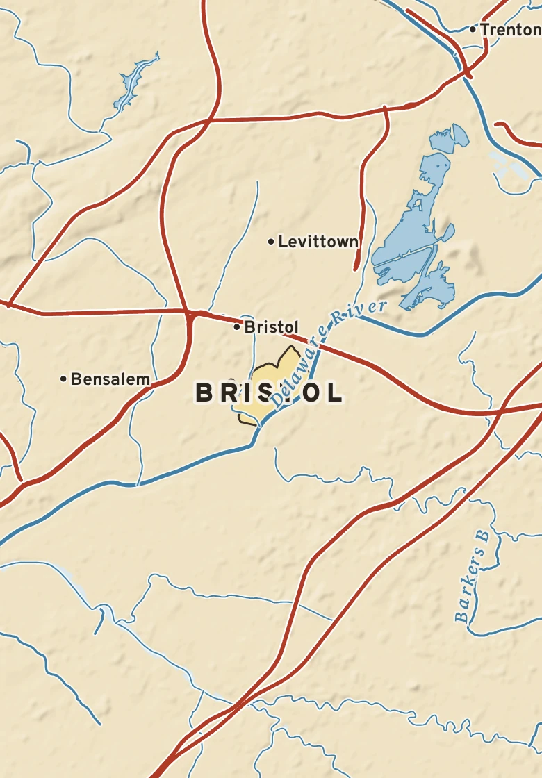 Atlas plate of Bristol, Pennsylvania.