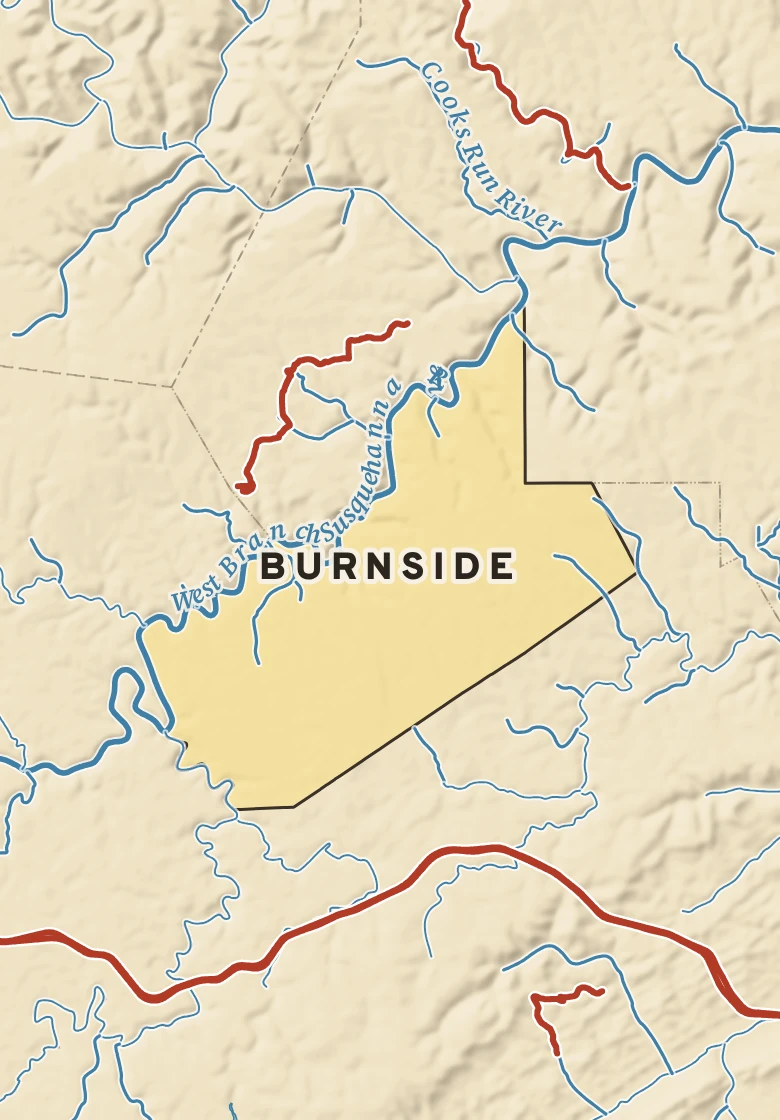 Atlas plate of Burnside, Pennsylvania.