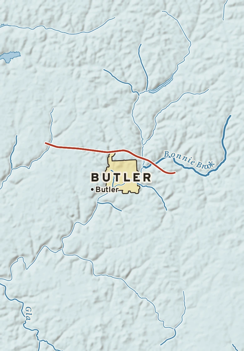 Atlas plate of Butler, Pennsylvania.