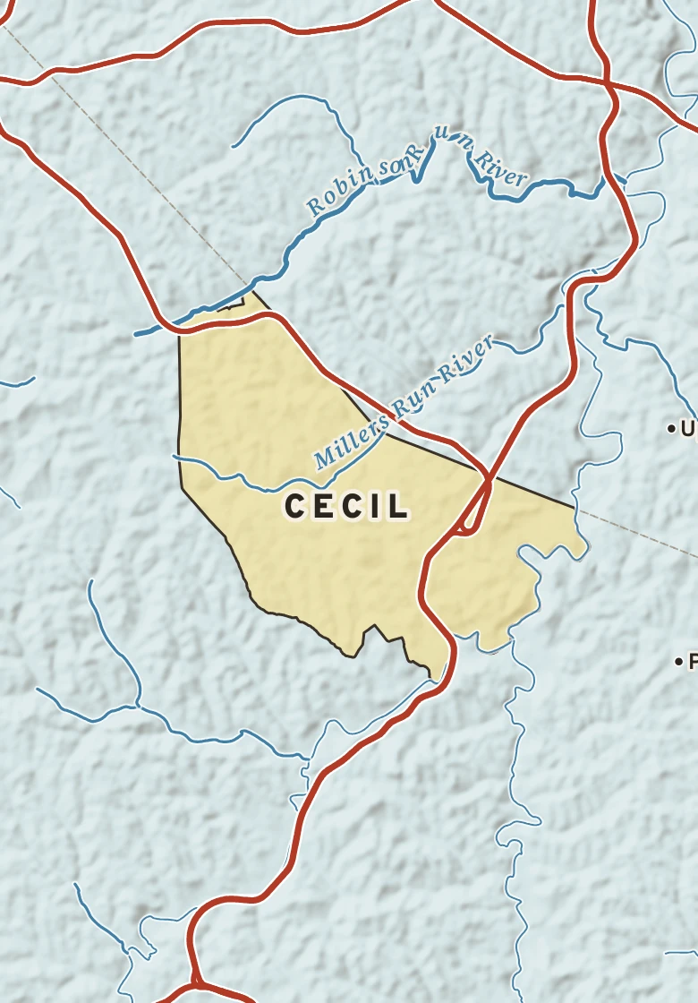 Atlas plate of Cecil, Pennsylvania.