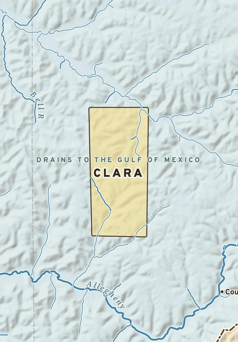 Atlas plate of Clara, Pennsylvania.