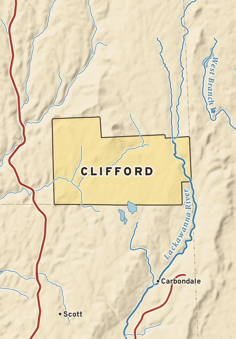 Atlas plate of Clifford, Pennsylvania.