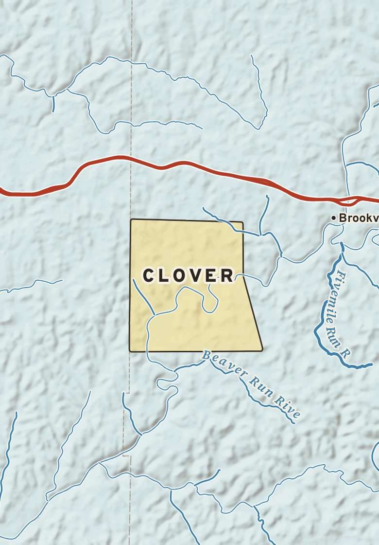 Atlas plate of Clover, Pennsylvania.