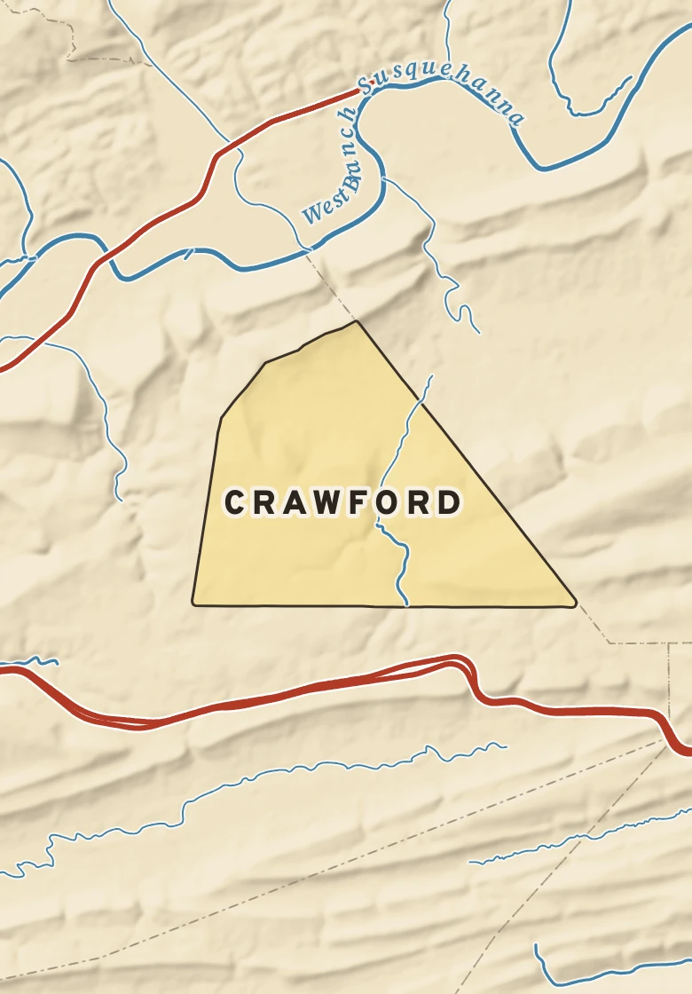 Atlas plate of Crawford, Pennsylvania.