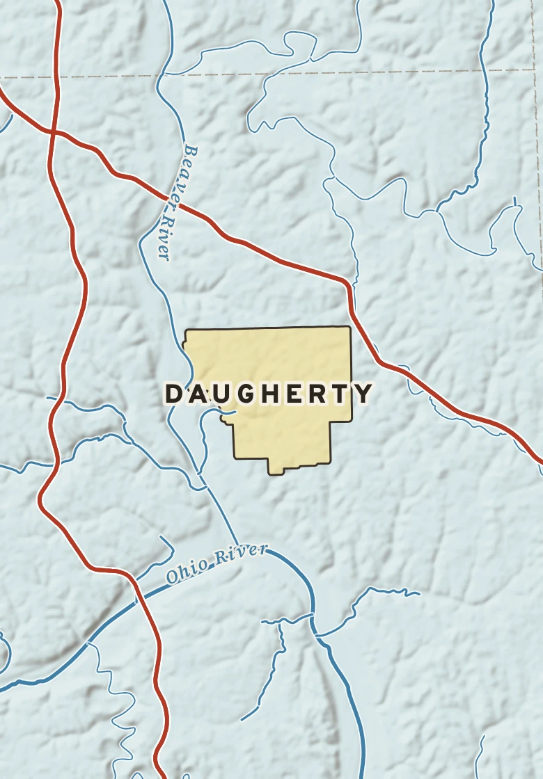 Atlas plate of Daugherty, Pennsylvania.