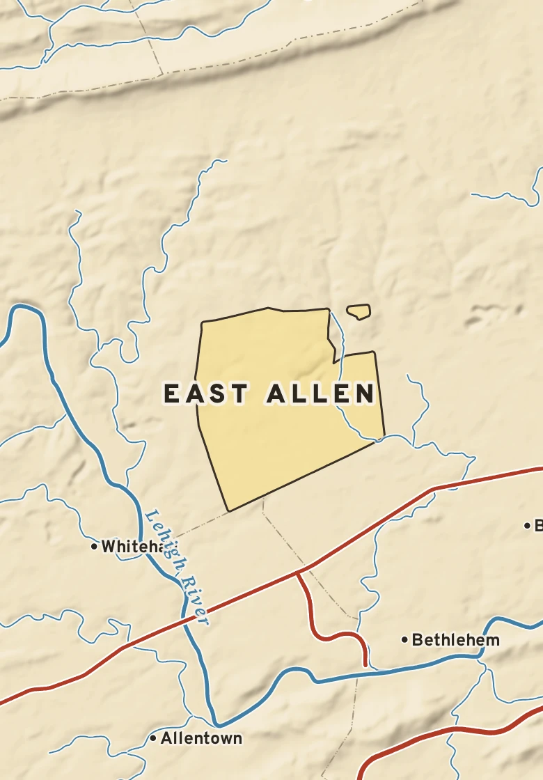Atlas plate of East Allen, Pennsylvania.