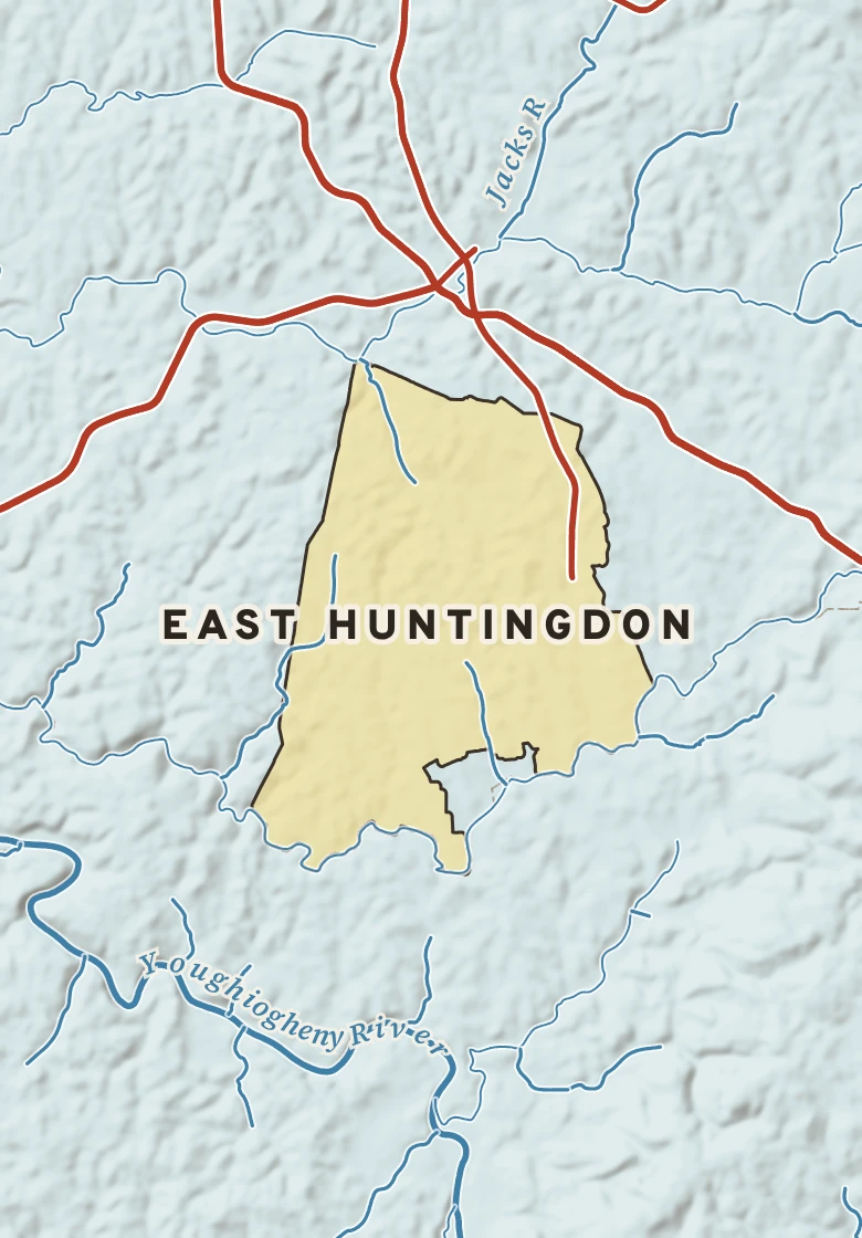 Atlas plate of East Huntingdon, Pennsylvania.