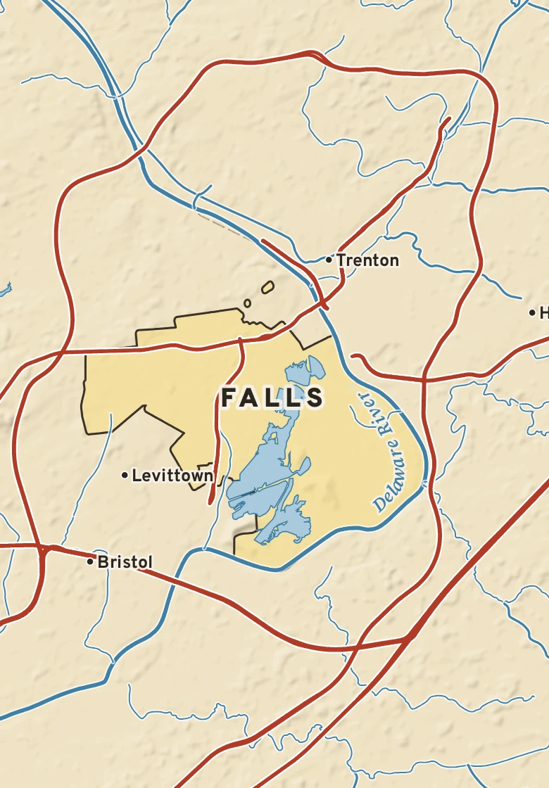 Atlas plate of Falls, Pennsylvania.