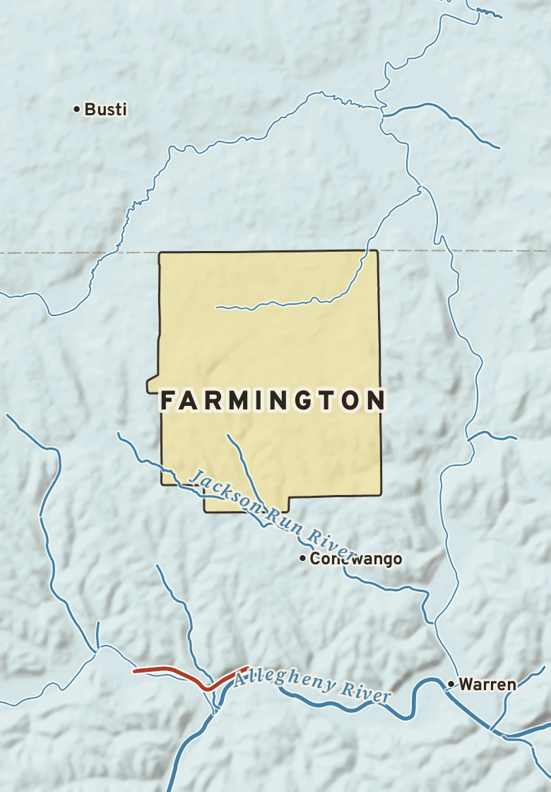 Atlas plate of Farmington, Pennsylvania.