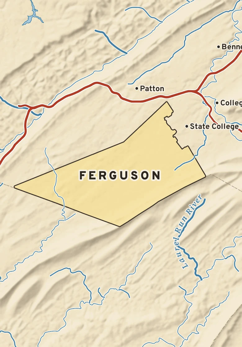 Atlas plate of Ferguson, Pennsylvania.