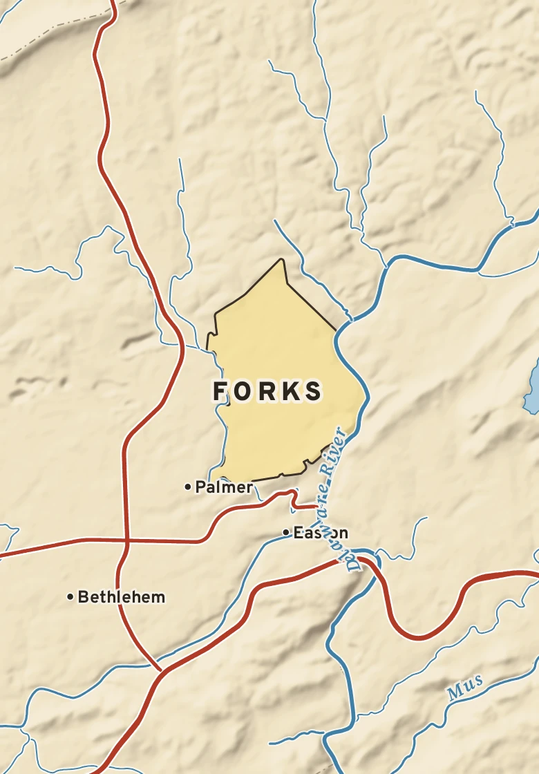 Atlas plate of Forks, Pennsylvania.