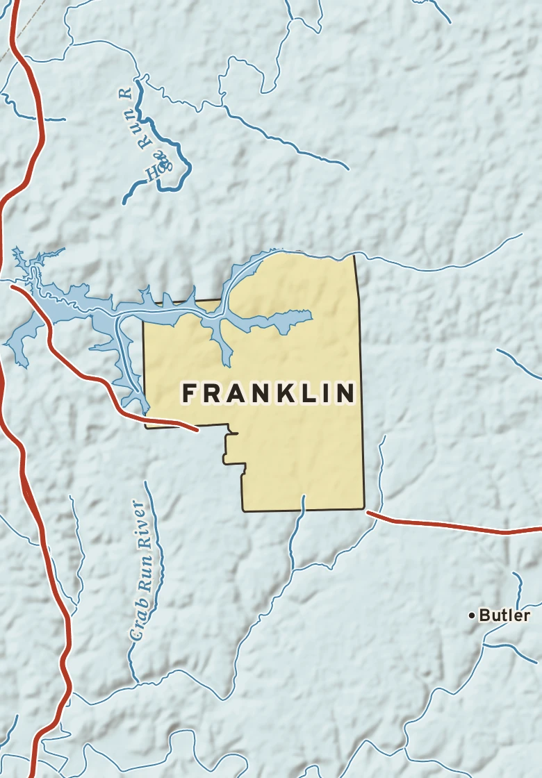 Atlas plate of Franklin, Pennsylvania.