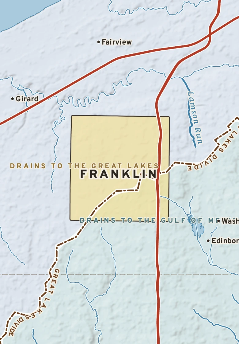Atlas plate of Franklin, Pennsylvania.