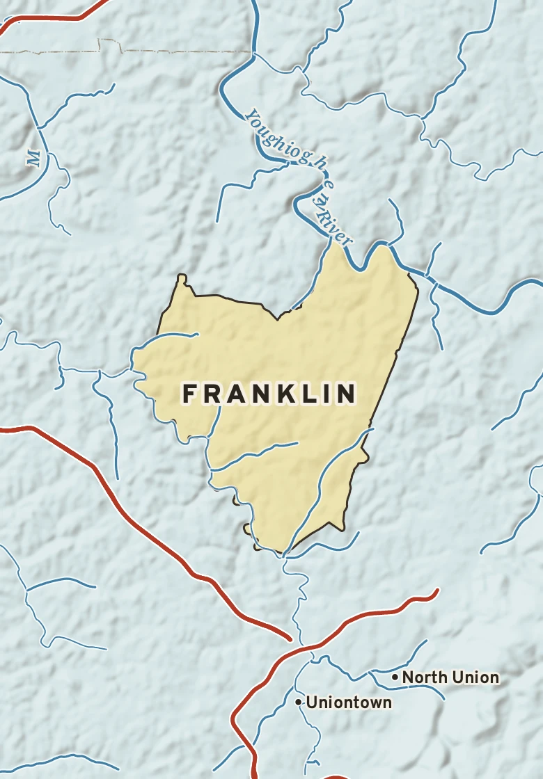 Atlas plate of Franklin, Pennsylvania.