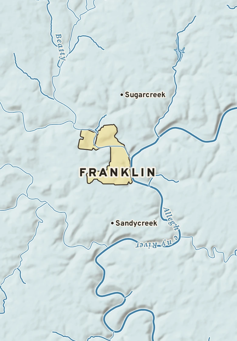 Atlas plate of Franklin, Pennsylvania.