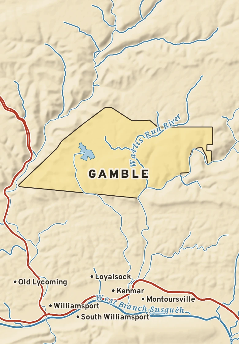 Atlas plate of Gamble, Pennsylvania.