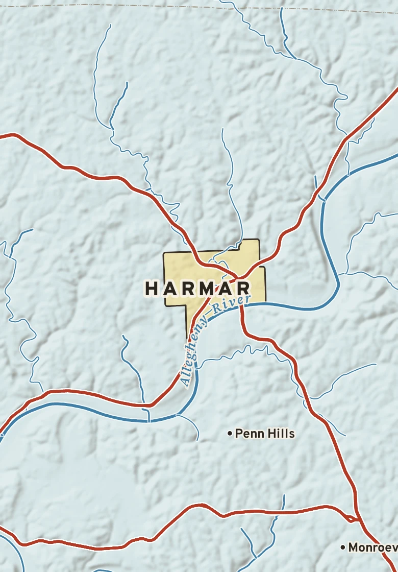 Atlas plate of Harmar, Pennsylvania.