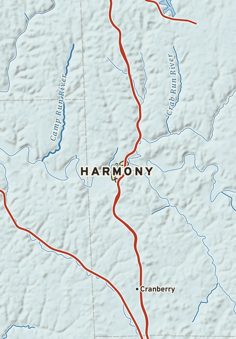 Atlas plate of Harmony, Pennsylvania.