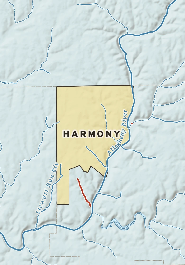 Atlas plate of Harmony, Pennsylvania.