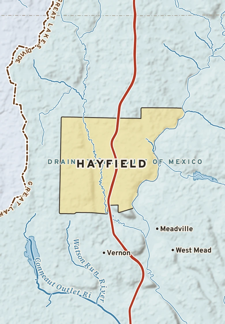 Atlas plate of Hayfield, Pennsylvania.