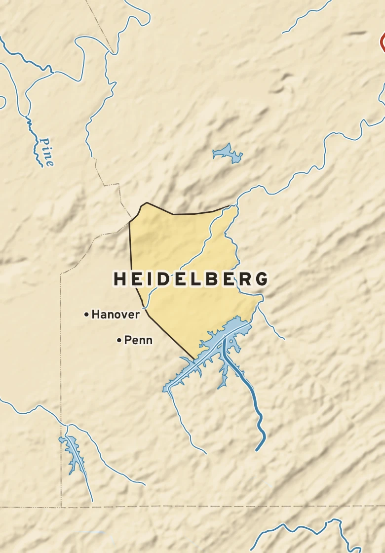 Atlas plate of Heidelberg, Pennsylvania.