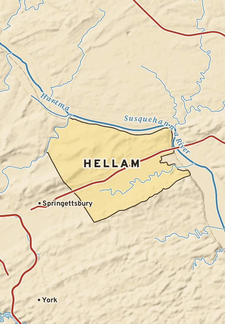 Atlas plate of Hellam, Pennsylvania.