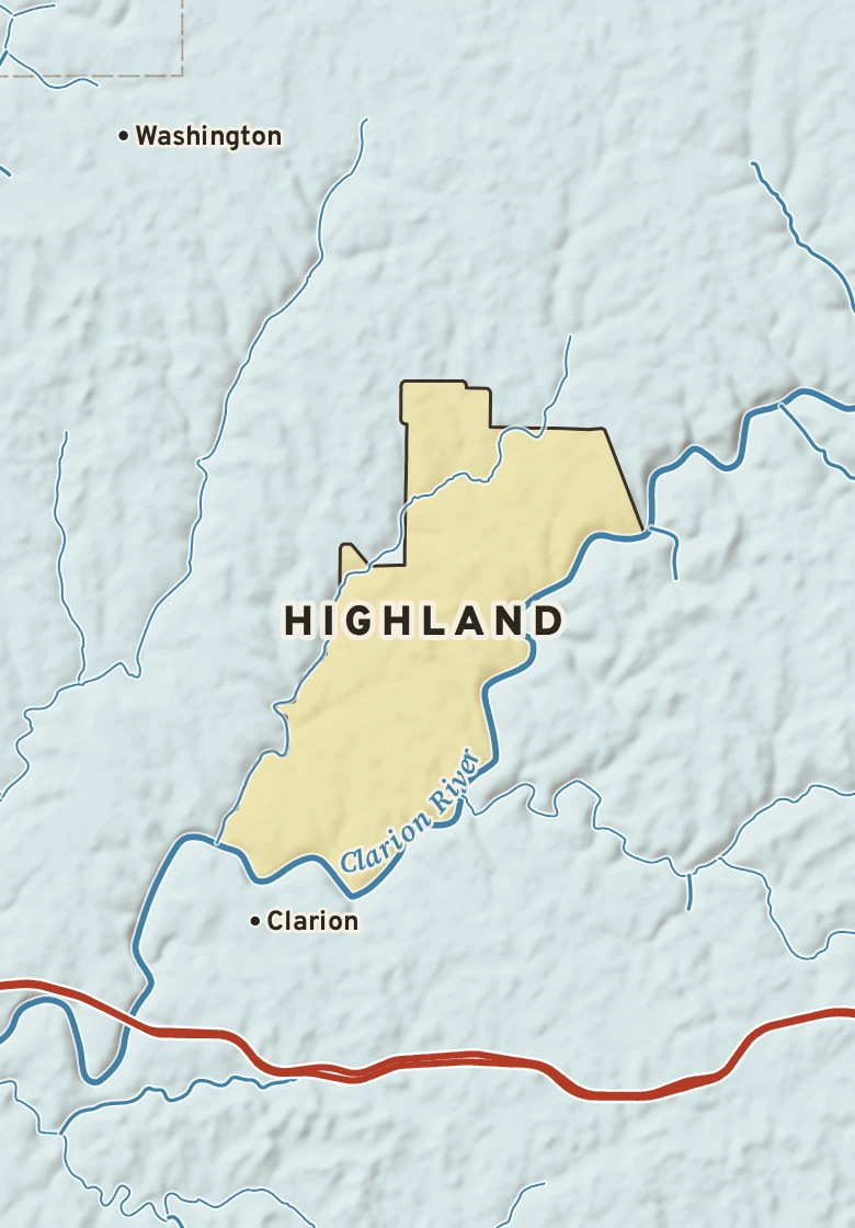 Atlas plate of Highland, Pennsylvania.