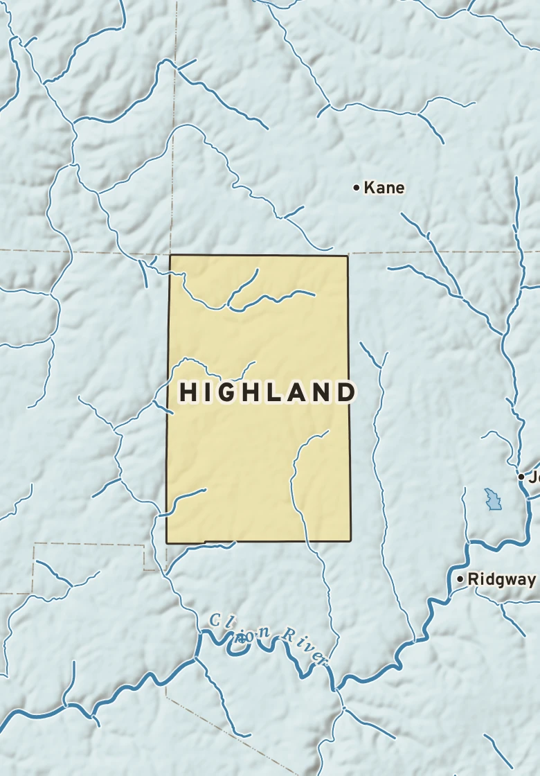 Atlas plate of Highland, Pennsylvania.