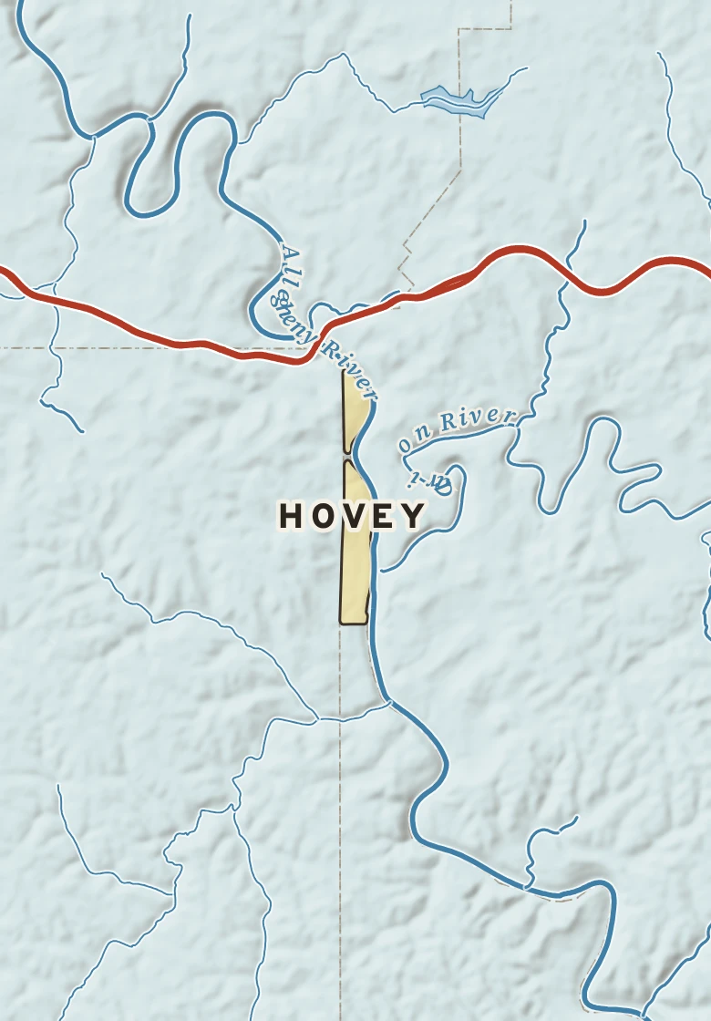 Atlas plate of Hovey, Pennsylvania.