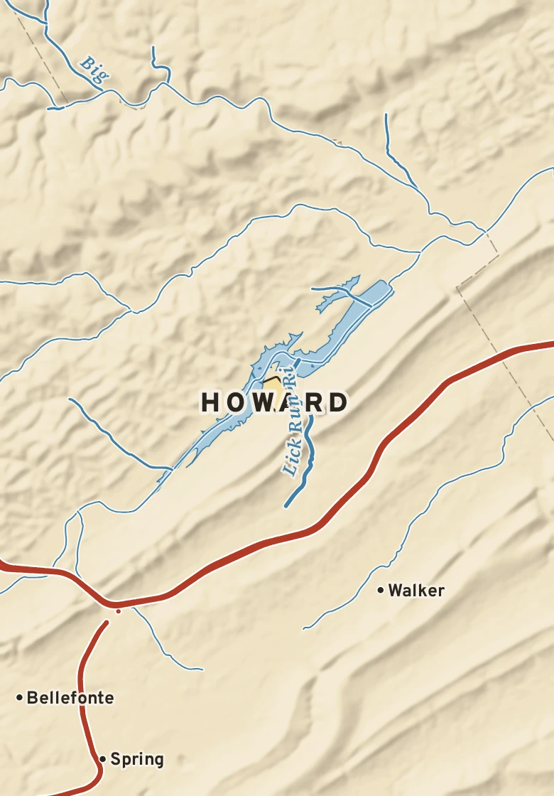 Atlas plate of Howard, Pennsylvania.