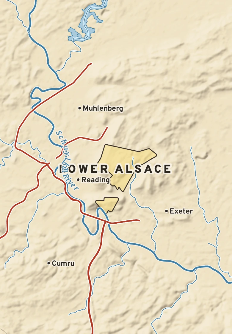 Atlas plate of Lower Alsace, Pennsylvania.