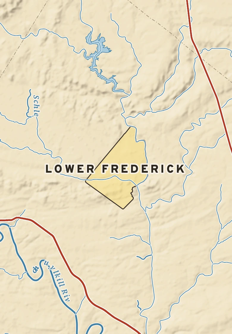 Atlas plate of Lower Frederick, Pennsylvania.