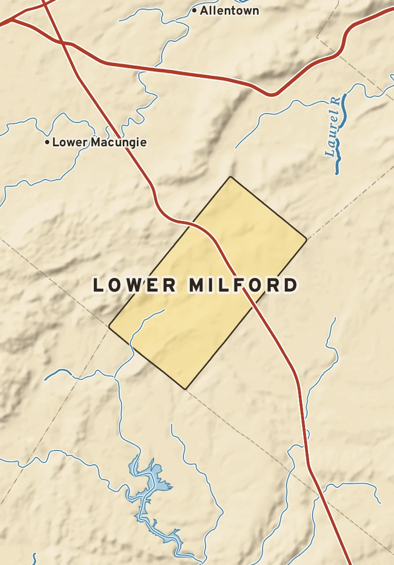 Atlas plate of Lower Milford, Pennsylvania.