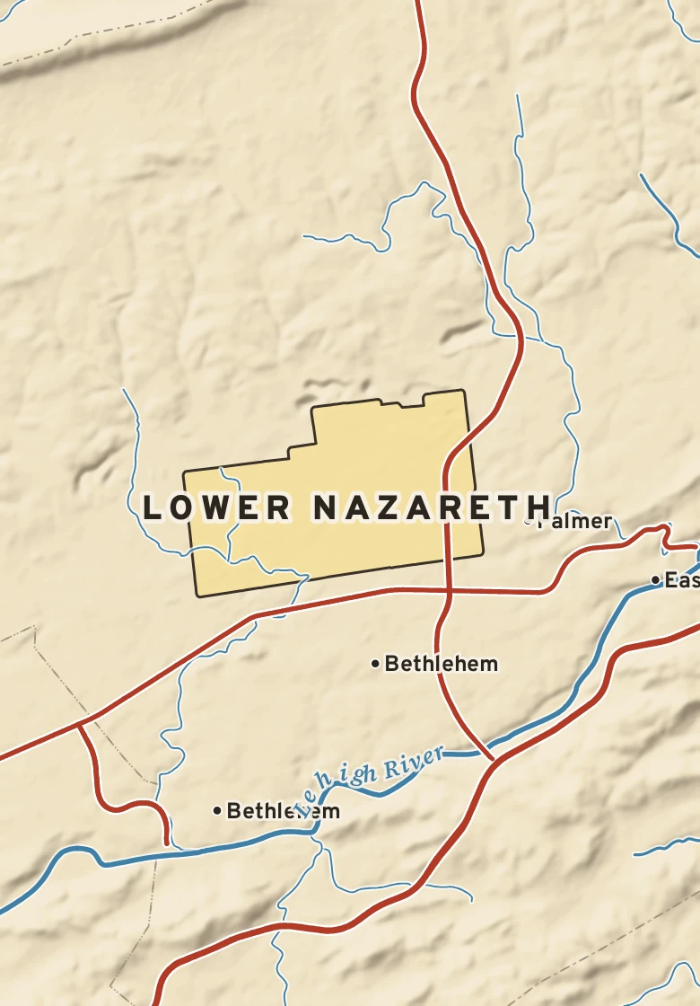 Atlas plate of Lower Nazareth, Pennsylvania.