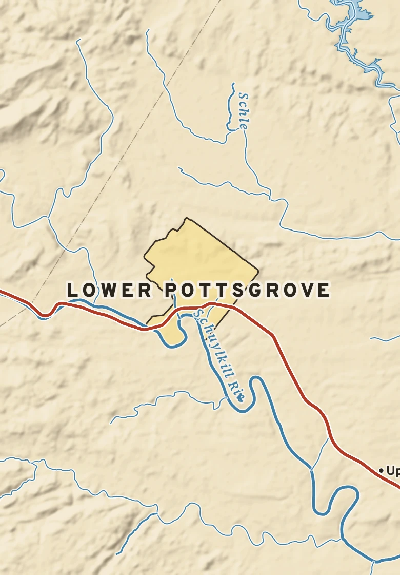 Atlas plate of Lower Pottsgrove, Pennsylvania.