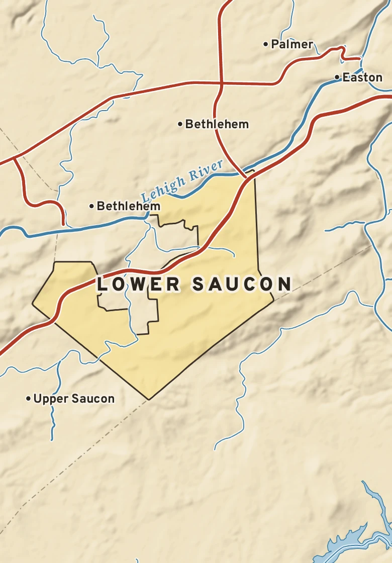 Atlas plate of Lower Saucon, Pennsylvania.