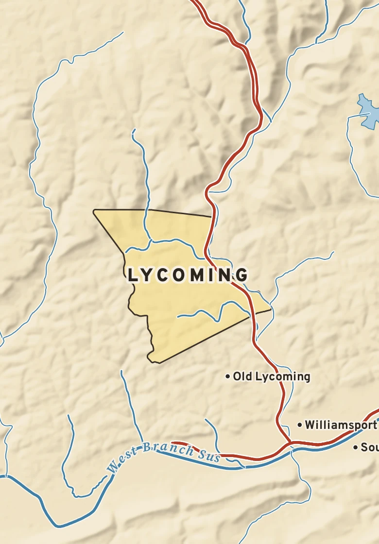 Atlas plate of Lycoming, Pennsylvania.