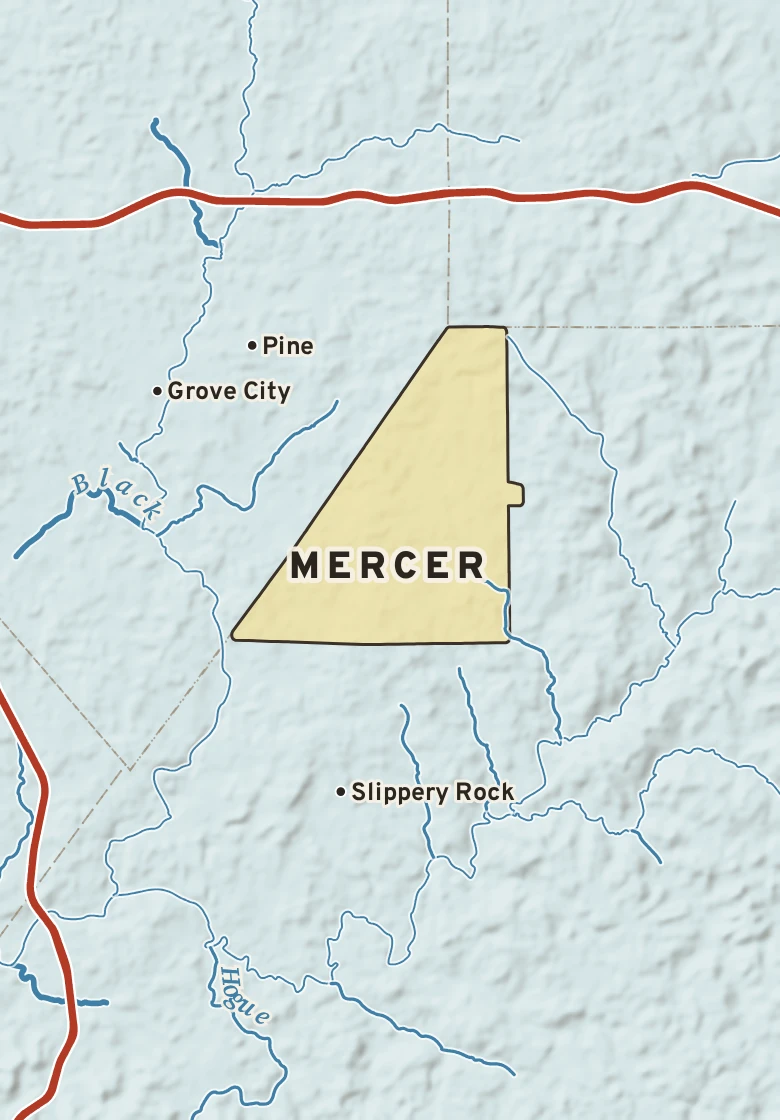 Atlas plate of Mercer, Pennsylvania.