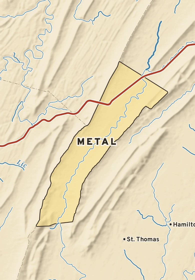 Atlas plate of Metal, Pennsylvania.