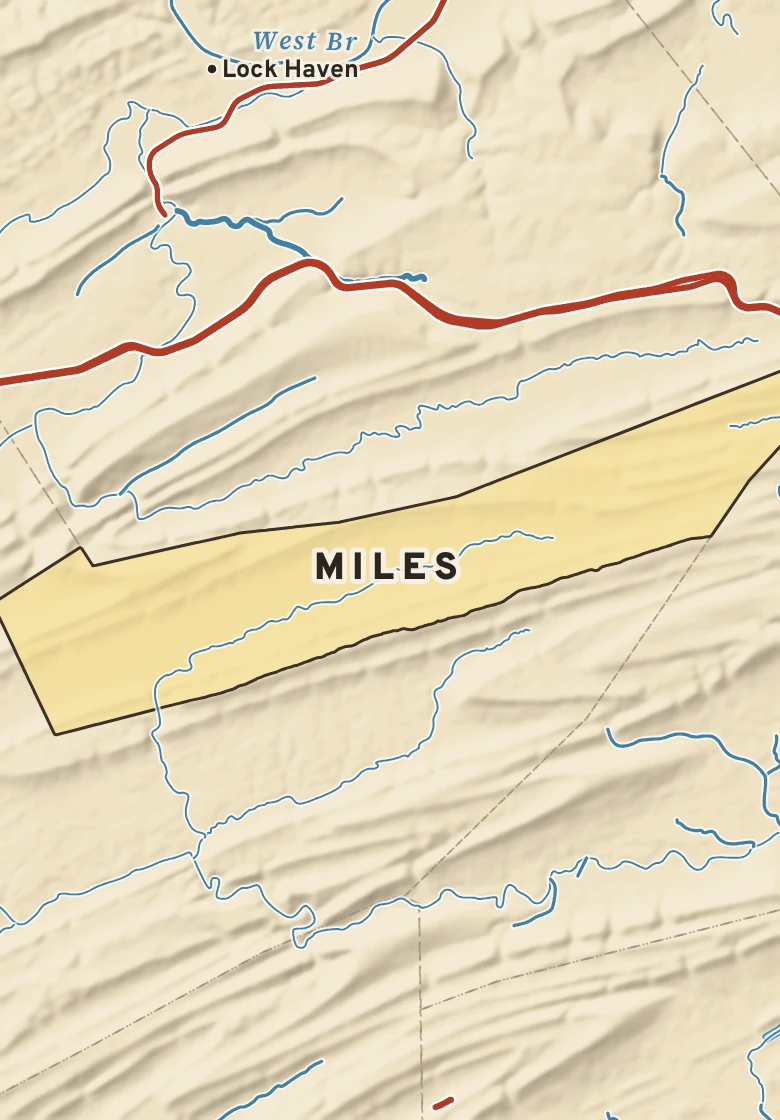 Atlas plate of Miles, Pennsylvania.