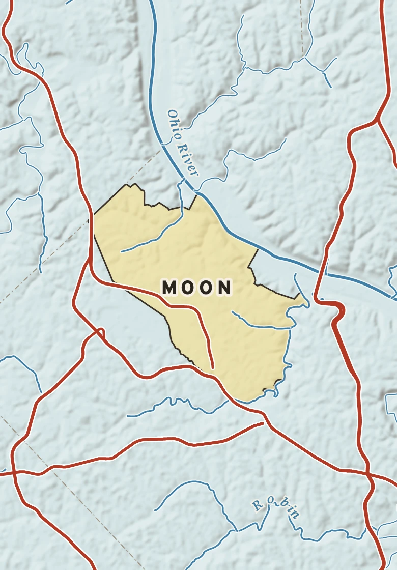 Atlas plate of Moon, Pennsylvania.