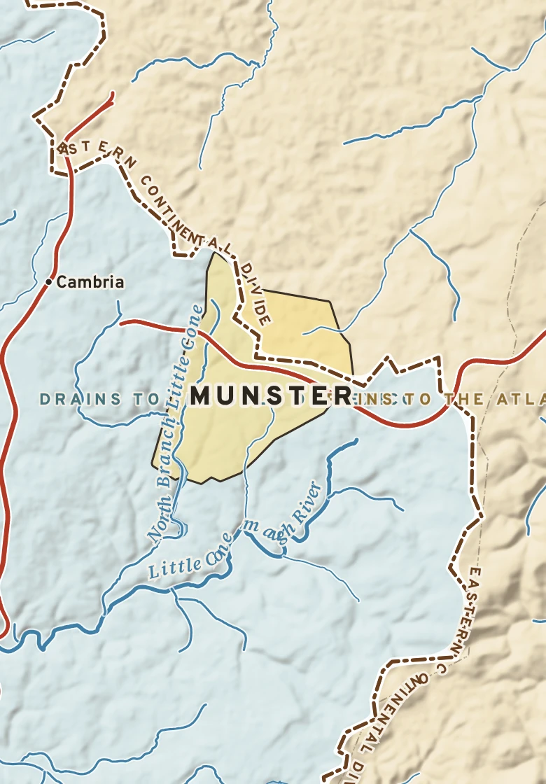 Atlas plate of Munster, Pennsylvania.