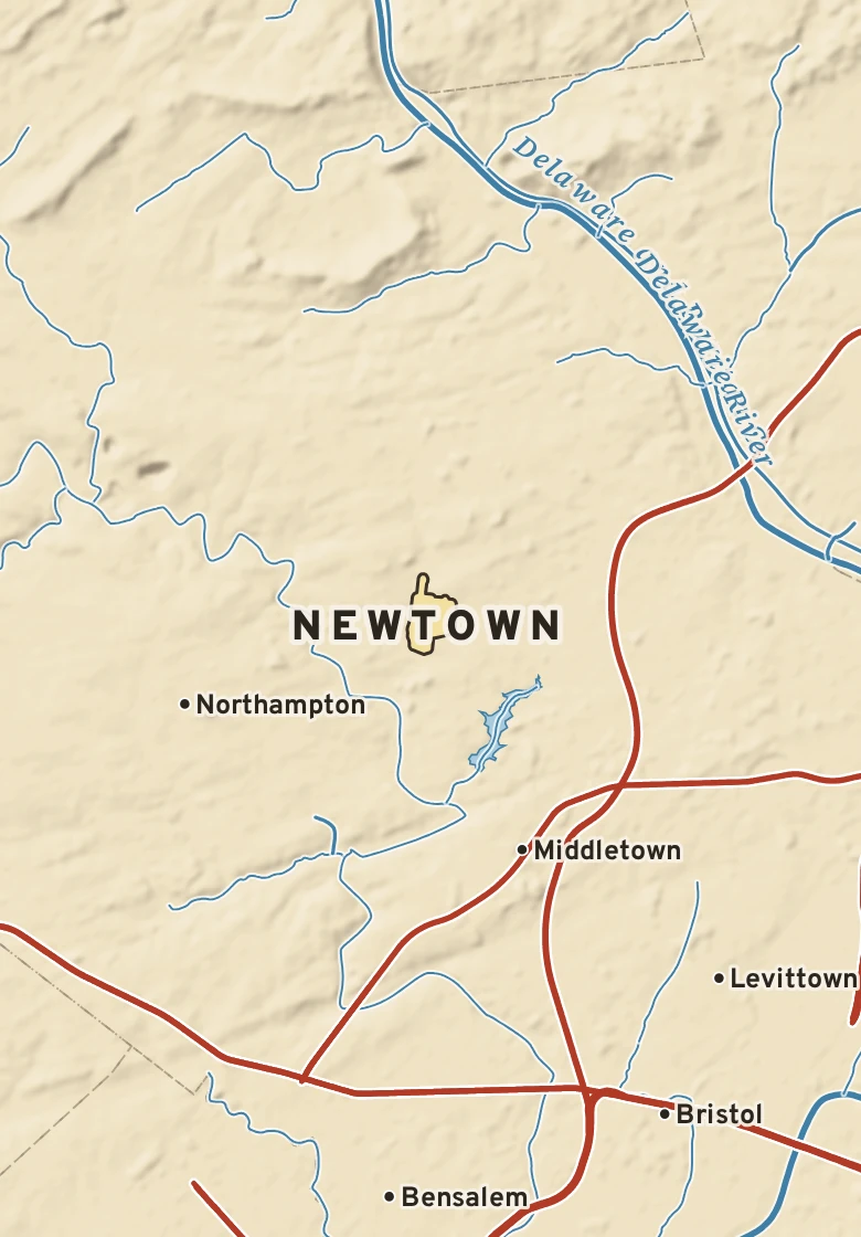 Atlas plate of Newtown, Pennsylvania.
