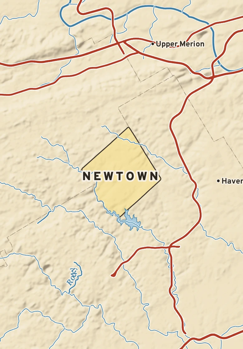 Atlas plate of Newtown, Pennsylvania.