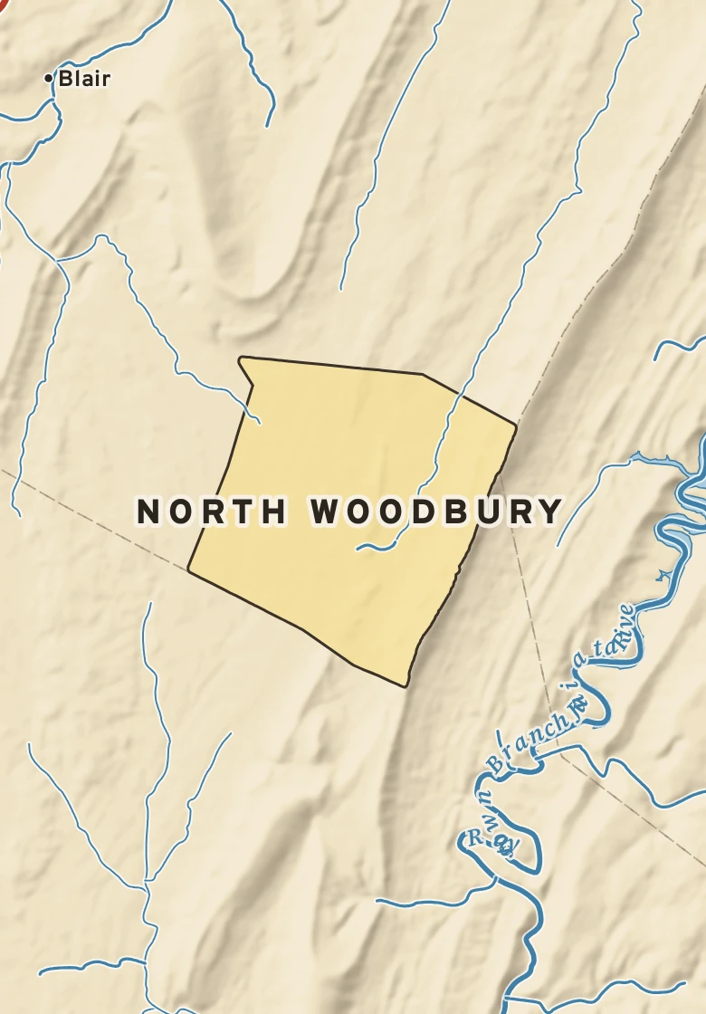 Atlas plate of North Woodbury, Pennsylvania.