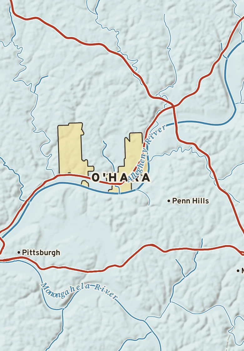 Atlas plate of O'Hara, Pennsylvania.