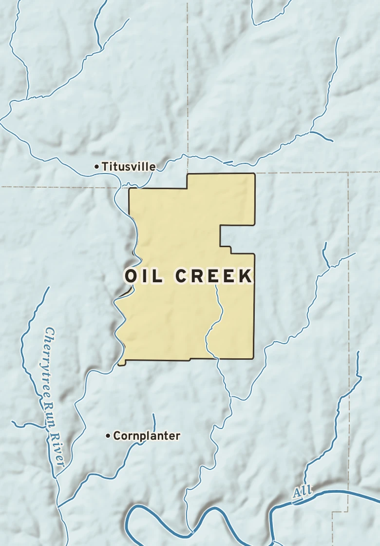 Atlas plate of Oil Creek, Pennsylvania.
