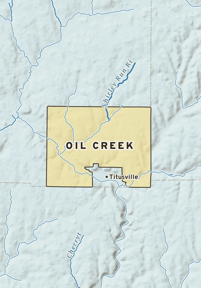 Atlas plate of Oil Creek, Pennsylvania.