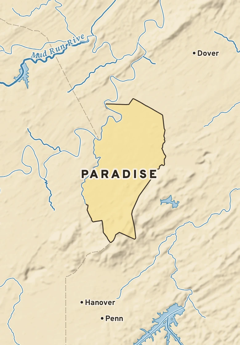 Atlas plate of Paradise, Pennsylvania.